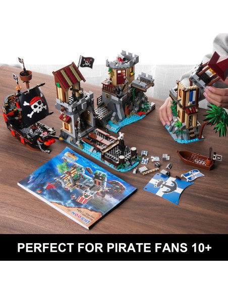 Juego de Construcción Castillo Pirata INSOON 1502 Piezas LED Juego de Construcción Castillo Pirata INSOON 1502 Piezas LED