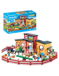 PLAYMOBIL Hotel para Mascotas 71599 con 10 Animales y Accesorios