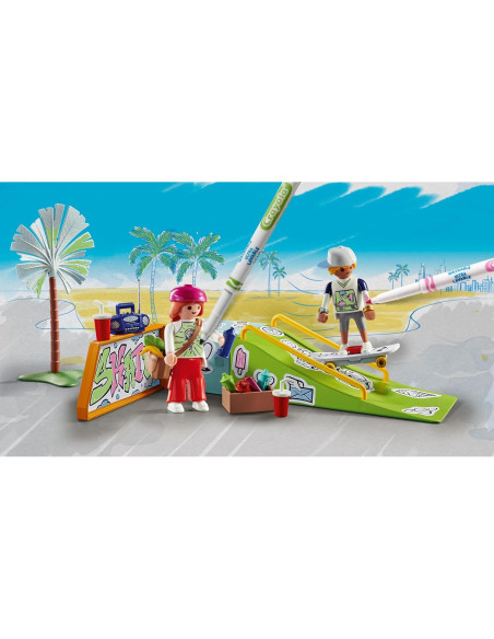 Parque de Patinaje Playmobil 71515 con Marcadores Crayola Parque de Patinaje Playmobil 71515 con Marcadores Crayola