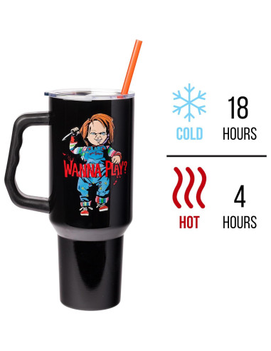 Vaso Acero Inoxidable Silver Buffalo Chucky 1,18L con Popote