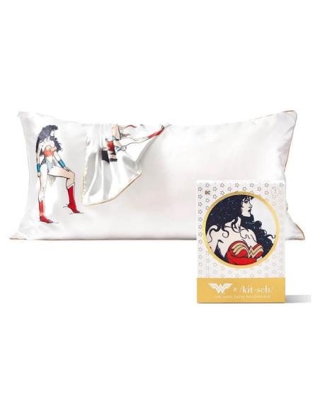 Funda de Almohada Kitsch King Satén Mujer Maravilla 600 Hilos Funda de Almohada Kitsch King Satén Mujer Maravilla 600 Hilos