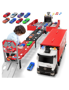 Camión Transportador Diuerma con 8 Coches y Pista Plegable