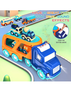 Set de 9 Autos de Juguete para Niños - Forty4 - Camión con Sonido 2