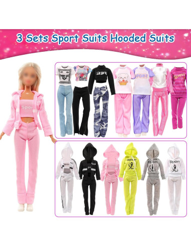 Barwa 9 Conjuntos Ropa Muñecas Traje Deportivo 29 cm