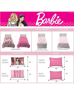 Juego de Cama Barbie Franco 5 Piezas Individual Microfibra 2