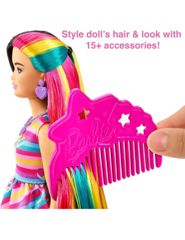 Muñeca Barbie Pelo Totalmente Corazón 21.5 cm 15 Accesorios