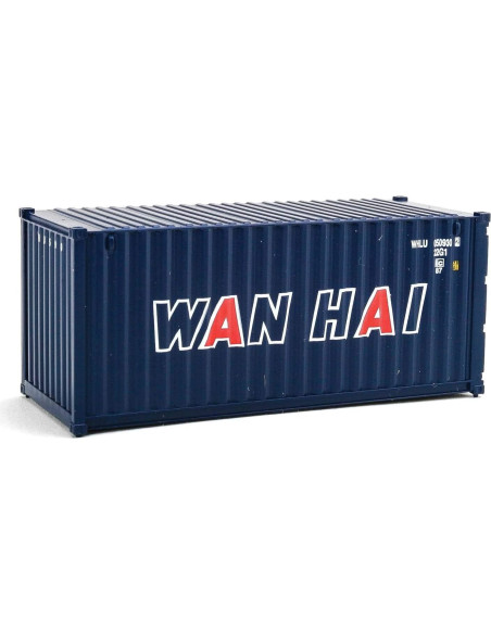 Contenedor Corrugado 20 pies Wan Hai HO 1:87 Azul y Blanco Contenedor Corrugado 20 pies Wan Hai HO 1:87 Azul y Blanco