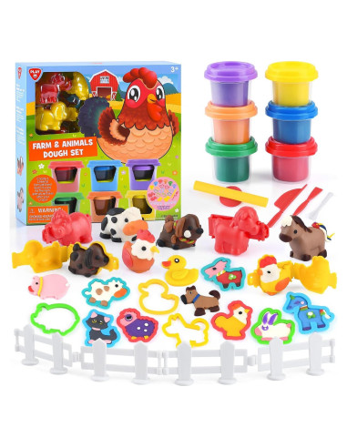 Kit de Arcilla de Animales de Granja PLAY 21 Moldes 0.66 kg