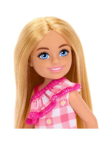 Muñeca Barbie Chelsea Mattel con Vestido a Cuadros 15 cm Muñeca Barbie Chelsea Mattel con Vestido a Cuadros 15 cm