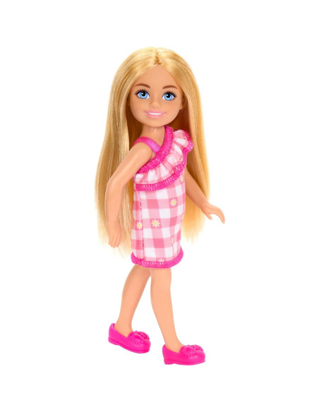 Muñeca Barbie Chelsea Mattel con Vestido a Cuadros 15 cm Muñeca Barbie Chelsea Mattel con Vestido a Cuadros 15 cm