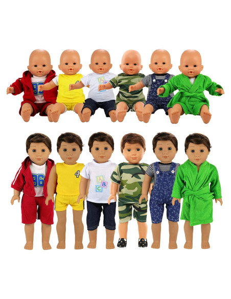 Ropa de Muñeca Niño BARWA 6 Conjuntos 14-46 cm Ropa de Muñeca Niño BARWA 6 Conjuntos 14-46 cm
