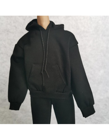 Sudadera y Pantalones para Muñeco 1/6 SSbeauty Negro