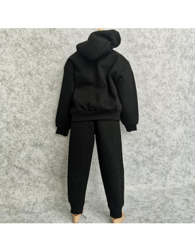 Sudadera y Pantalones para Muñeco 1/6 SSbeauty Negro