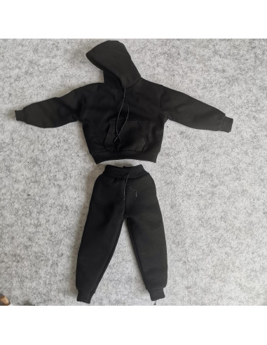 Sudadera y Pantalones para Muñeco 1/6 SSbeauty Negro