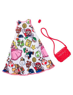 Ropa de Moda Barbie Super Mario con Accesorios - Blanca
