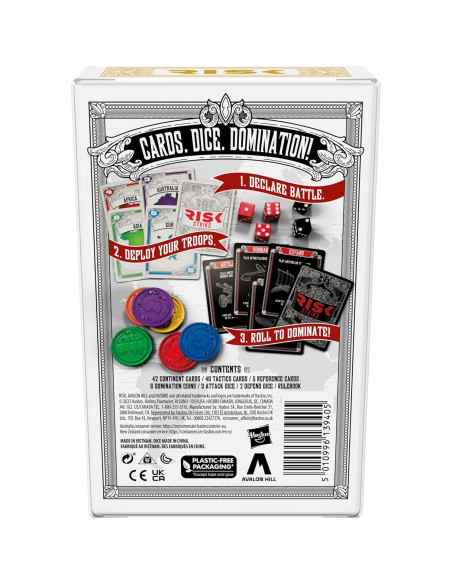 Juego de Cartas y Dados Risk Strike Hasbro para 2-5 Jugadores Juego de Cartas y Dados Risk Strike Hasbro para 2-5 Jugadores
