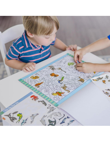 Bloc de Pegatinas Melissa & Doug Animales 21 Páginas para Colorear