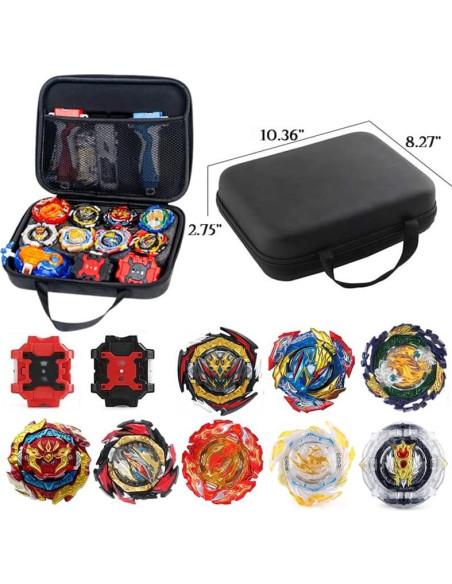 Conjunto de Juguetes Bey Burst Twueivw 8 Trompos y 3 Lanzadores