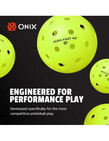 Pelotas de Pickleball Onix Dura 40 - 4 Paquete Neón