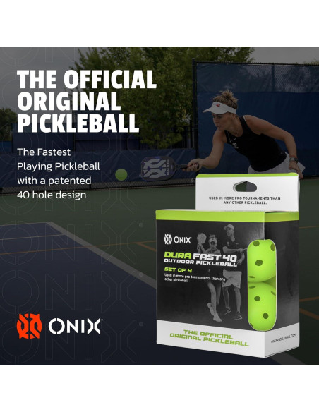 Pelotas de Pickleball Onix Dura 40 - 4 Paquete Neón Pelotas de Pickleball Onix Dura 40 - 4 Paquete Neón