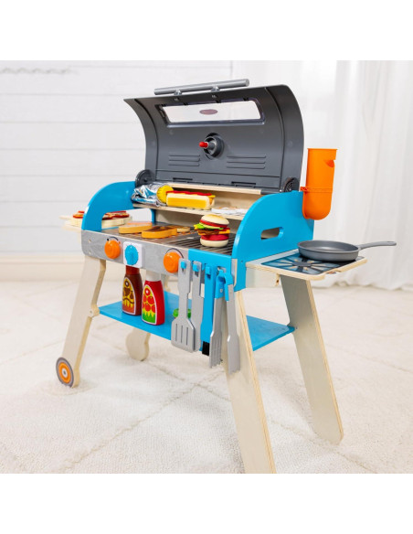 Parrilla de Barbacoa de Madera Melissa & Doug con Horno y Accesorios Parrilla de Barbacoa de Madera Melissa & Doug con Horno y Accesorios