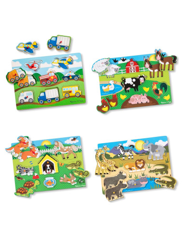 Rompecabezas de Clavos de Madera Melissa & Doug 4-Pack