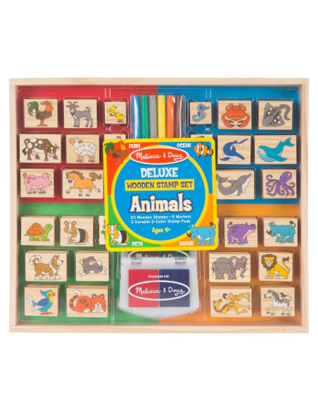 Juego de Sellos de Madera Deluxe Melissa & Doug - Animales Juego de Sellos de Madera Deluxe Melissa & Doug - Animales
