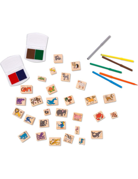 Juego de Sellos de Madera Deluxe Melissa & Doug - Animales Juego de Sellos de Madera Deluxe Melissa & Doug - Animales