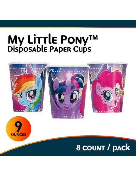 Vasos de Papel Mis Pequeños Ponis 9oz - 8 Piezas Fun Express Vasos de Papel Mis Pequeños Ponis 9oz - 8 Piezas Fun Express