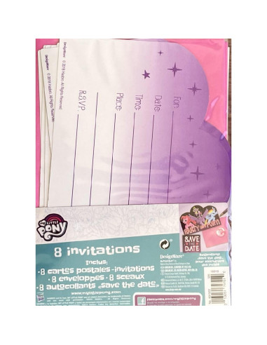 Invitaciones Postales Amscan Mis Pequeños Ponis 8 Unidades
