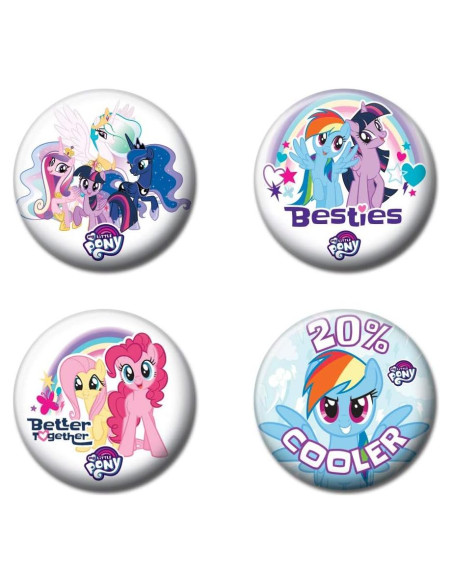 Conjunto de 4 Botones My Little Pony Ata-Boy 3.18 cm Conjunto de 4 Botones My Little Pony Ata-Boy 3.18 cm