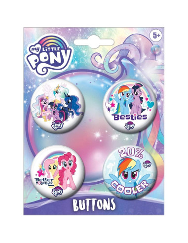 Conjunto de 4 Botones My Little Pony Ata-Boy 3.18 cm