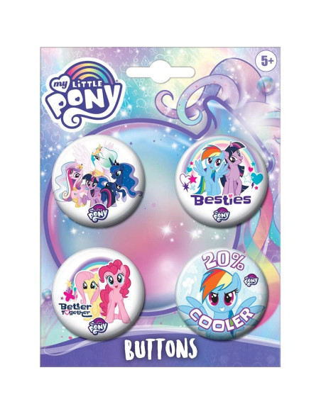 Conjunto de 4 Botones My Little Pony Ata-Boy 3.18 cm Conjunto de 4 Botones My Little Pony Ata-Boy 3.18 cm