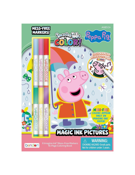 Libro para Colorear Peppa Pig Bendon con 6 Marcadores Mágicos Libro para Colorear Peppa Pig Bendon con 6 Marcadores Mágicos