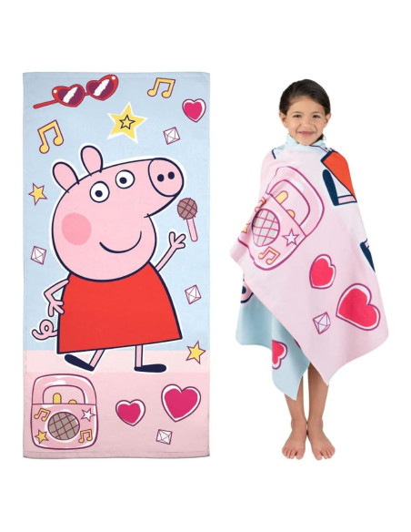 Toalla de Playa Peppa Pig Franco Kids 71x147 cm Suave Toalla de Playa Peppa Pig Franco Kids 71x147 cm Suave