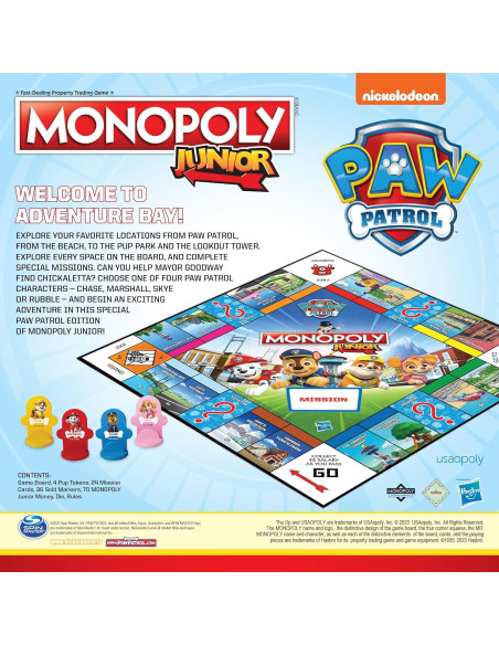 Monopoly Junior PAW Patrol USAopoly | Juego Familiar 5+ Monopoly Junior PAW Patrol USAopoly | Juego Familiar 5+