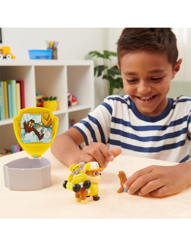 Figura de acción Paw Patrol Rubble con dron y plataforma