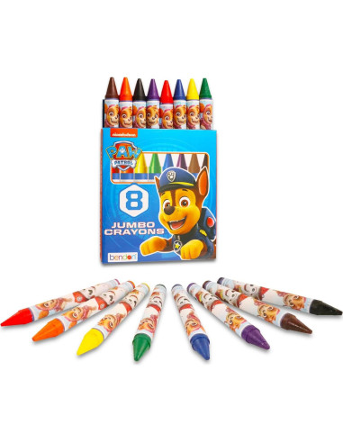 Juego de Colorear Paw Patrol - 8 Marcadores y 8 Crayones Jumbo