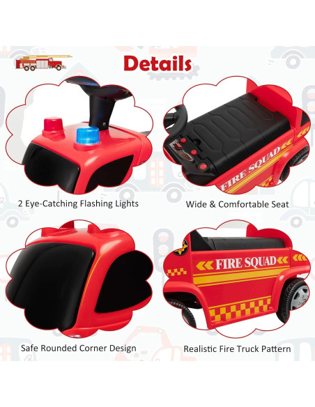 Coche de empuje HONEY JOY camión de bomberos con burbujas Coche de empuje HONEY JOY camión de bomberos con burbujas
