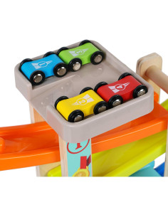 Rampa de coche de madera TOWO - 4 coches y parque superior 2