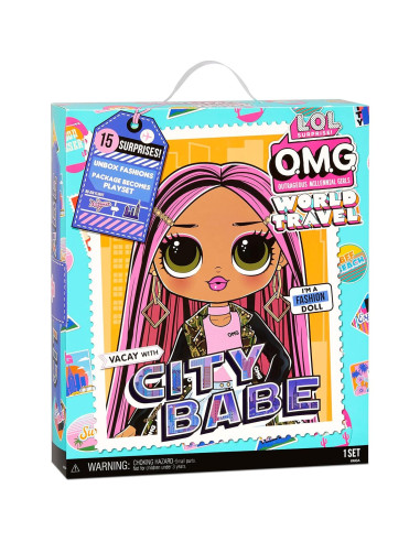 Muñeca de Moda LOL Surprise OMG City Babe Viaje Mundial 15 Sorprisas