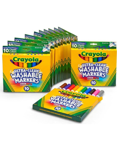 Marcadores Lavables Crayola Ultra Clean 12 Cajas 10 Colores