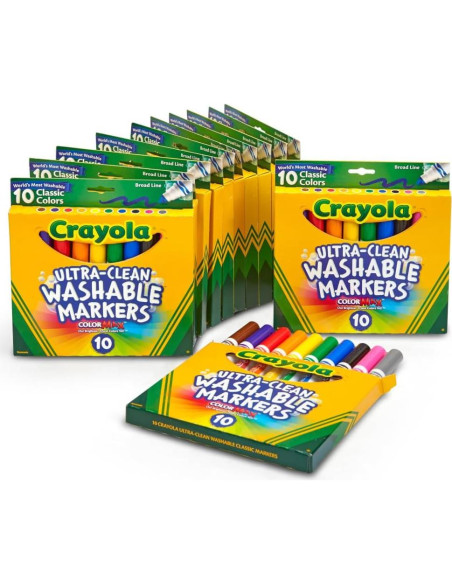 Marcadores Lavables Crayola Ultra Clean 12 Cajas 10 Colores Marcadores Lavables Crayola Ultra Clean 12 Cajas 10 Colores