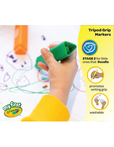 Marcadores Triangulares Crayola 8 Colores Lavables para Niños