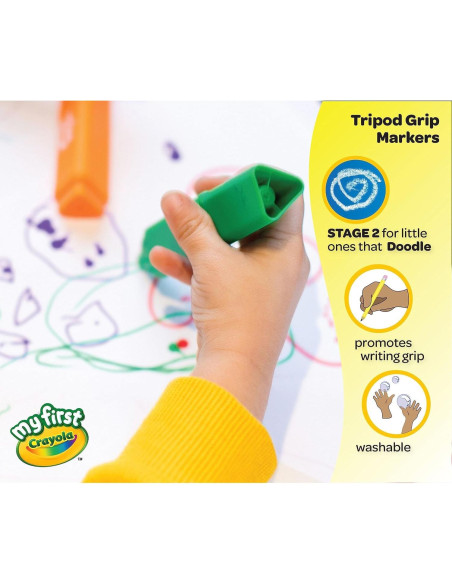 Marcadores Triangulares Crayola 8 Colores Lavables para Niños Marcadores Triangulares Crayola 8 Colores Lavables para Niños