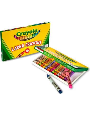 Crayones Grandes Crayola 16 Colores Clásicos No Tóxicos