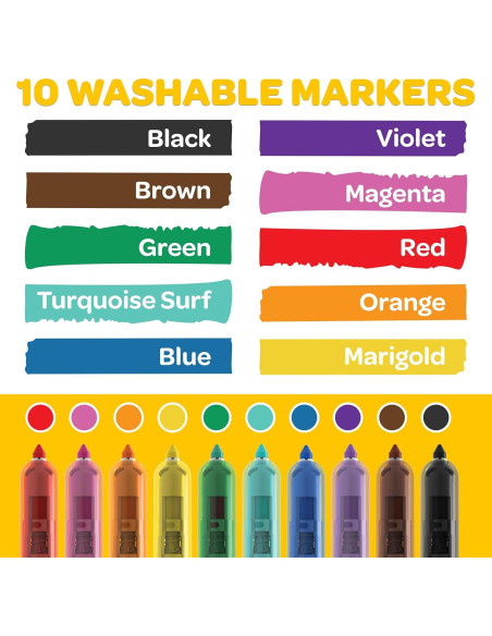 Marcadores Lavables Crayola 10 Colores Retráctiles Marcadores Lavables Crayola 10 Colores Retráctiles