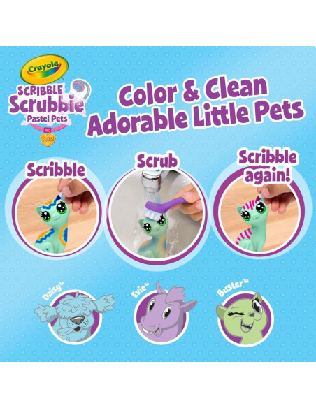 Crayola Scribble Scrubbie Mascotas Pastel 3ct Juguete Creativo Crayola Scribble Scrubbie Mascotas Pastel 3ct Juguete Creativo