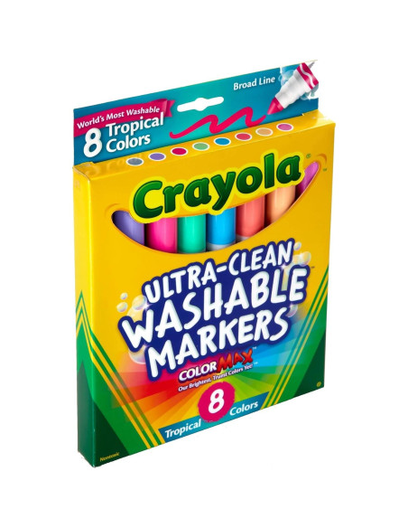 Marcadores Lavables Crayola 8 Colores Tropicales 68g Marcadores Lavables Crayola 8 Colores Tropicales 68g
