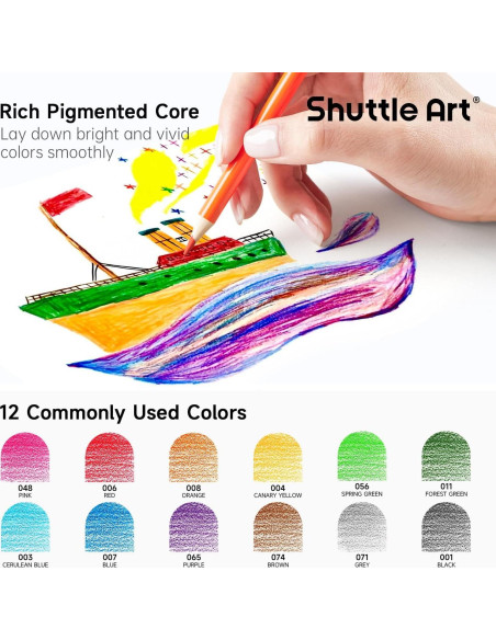 Lápices de Colores Shuttle Art 408 Paquetes Multicolor Lápices de Colores Shuttle Art 408 Paquetes Multicolor